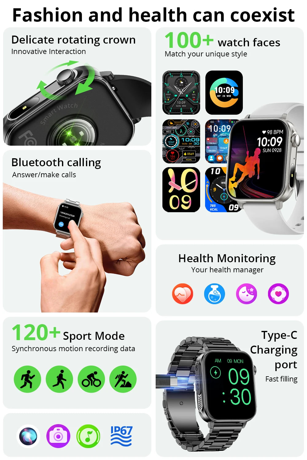 COLMI P80 1.83" HD Smart Watch with Flashlight
