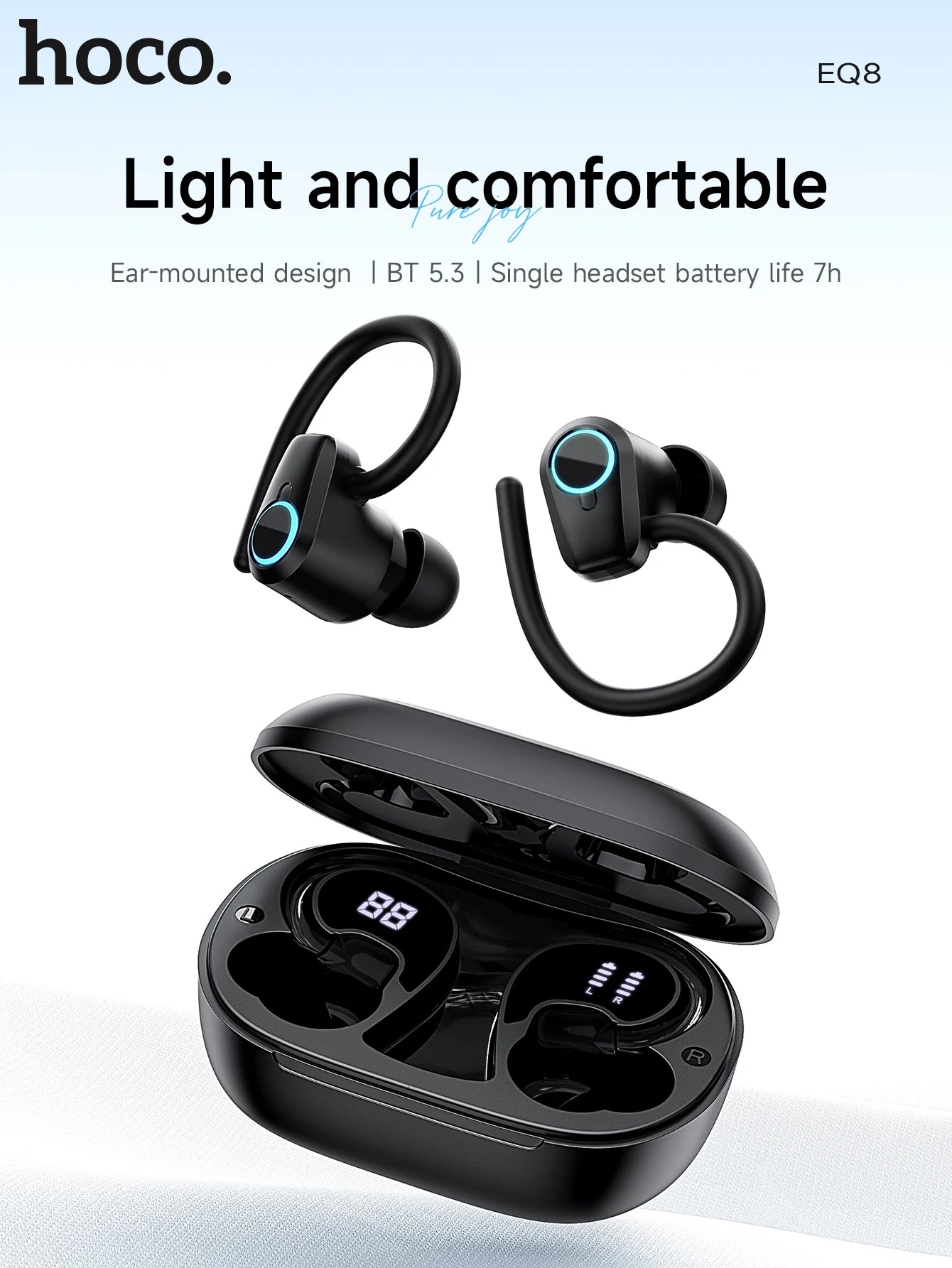 HOCO EQ8 Bluetooth Wireless Earbuds with LED Digital Display