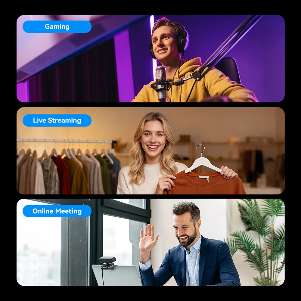 EMEET C60E 4K Dual Streaming Webcam with Tripod