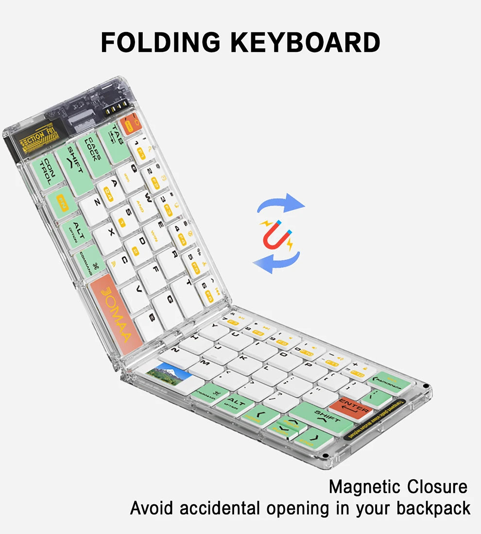 JOMAA Rechargeable Foldable Bluetooth Wireless Keyboard and Mouse