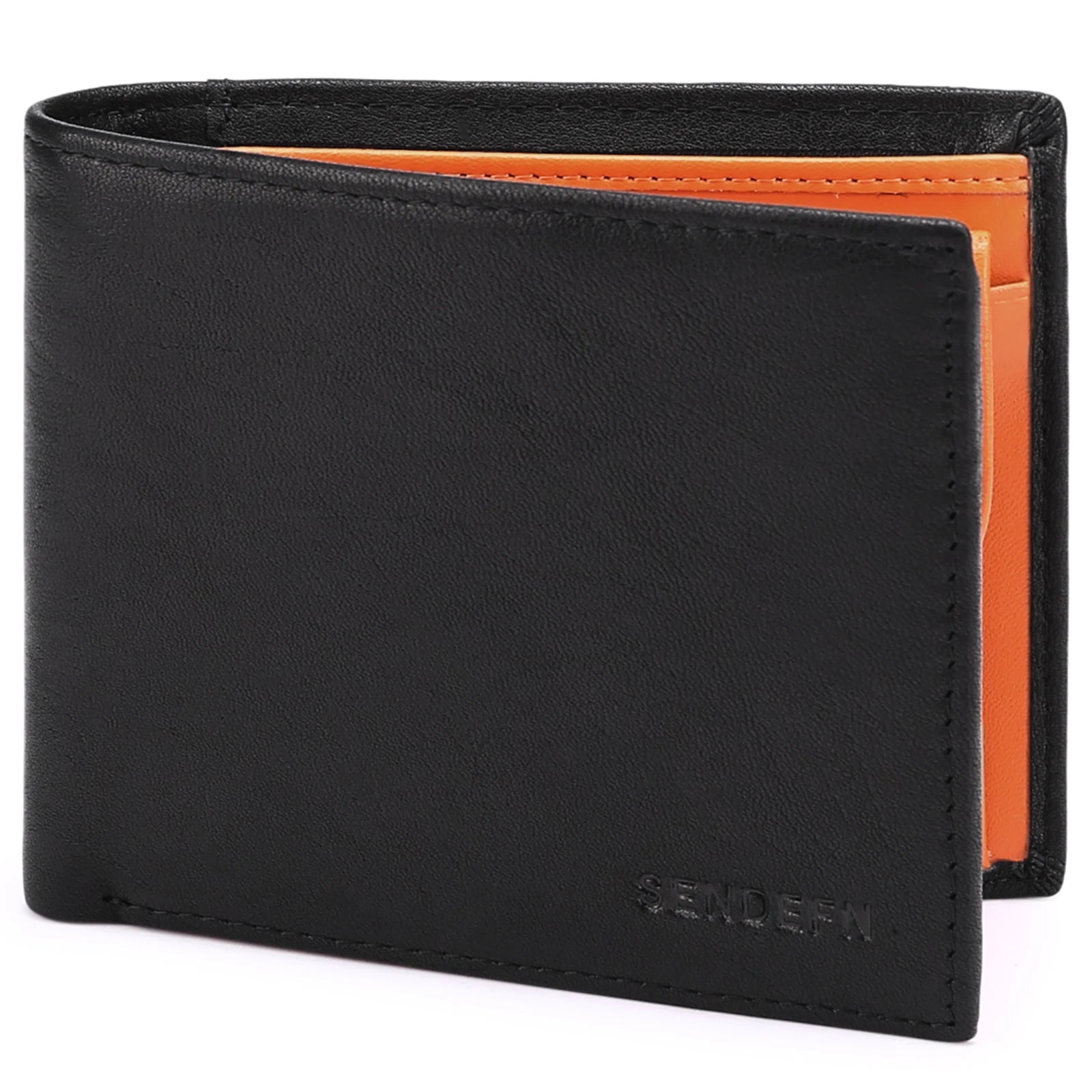 SENDEFN Slim Leather Smart Wallet with RFID Blocking