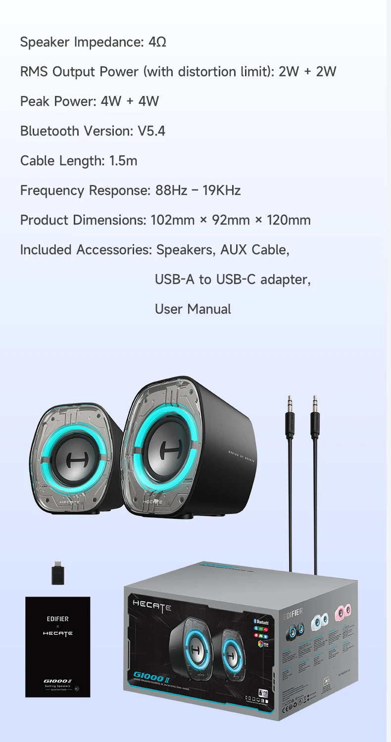 EDIFIER Hecate G1000 II Portable Bluetooth Wireless Speakers