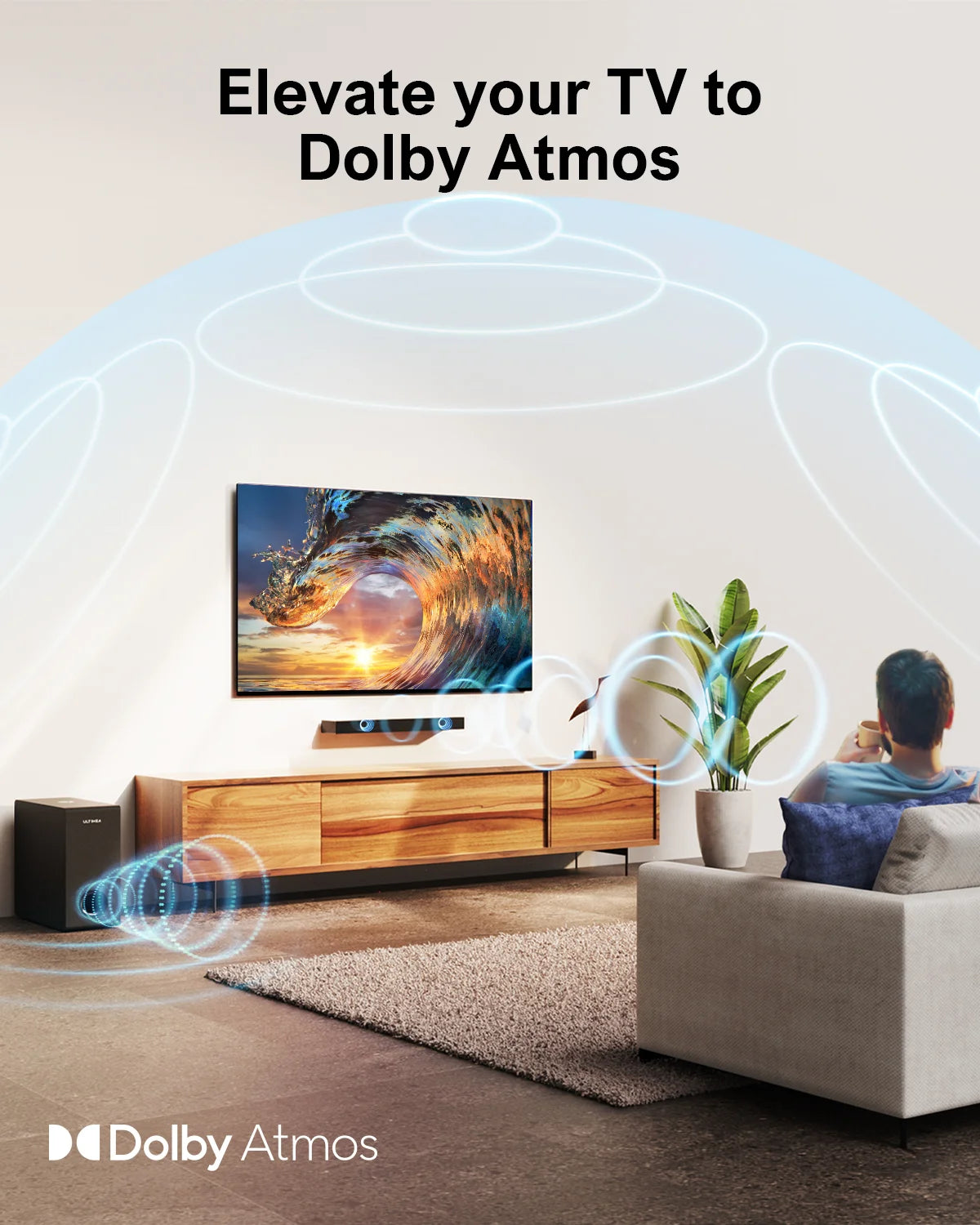 ULTIMEA Nova S50 Pro 2.1 Wireless Sound Bar with Dolby Atmos