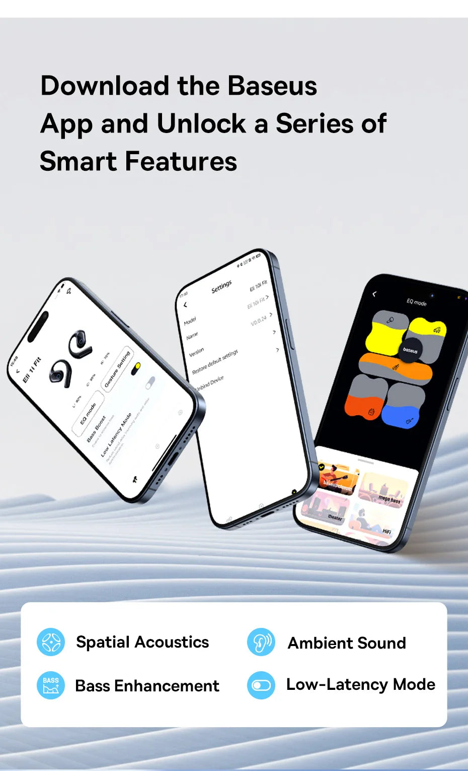 BASEUS Eli 10i Fit Bluetooth Wireless Open Ear Headphones