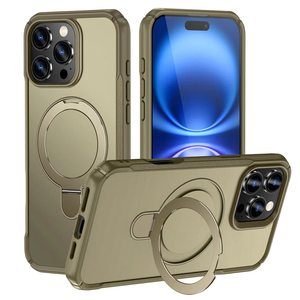 Magsafe Shockproof Case for iPhone with Rotating Stand