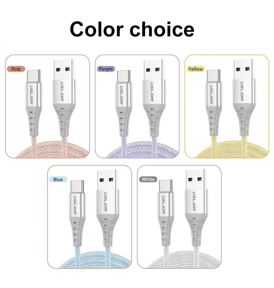 USLION 3A USB to Type-C Charging and Data Cable