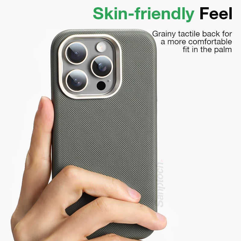 Leather Textured MagSafe Shockproof Case for Apple iPhone