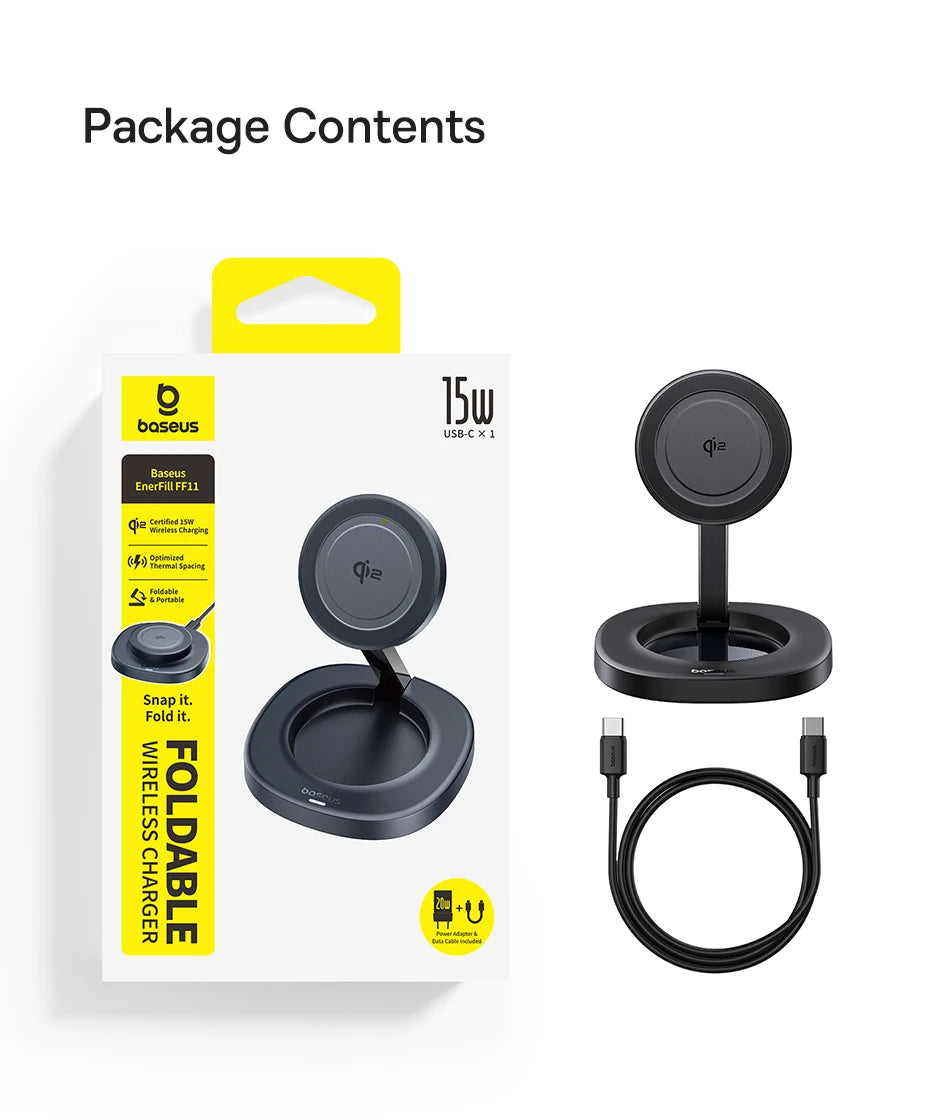 BASEUS Enerfill Qi2 Foldable Wireless Charger Stand
