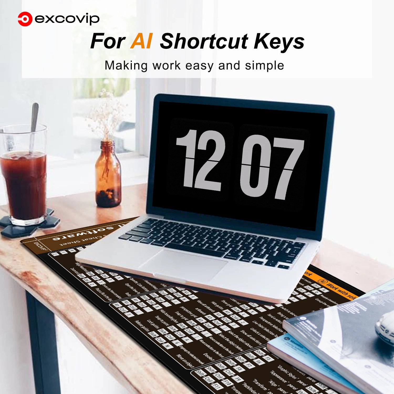 EXCO Non-Slip Adobe Shortcuts Desk Mat & Gaming Pad