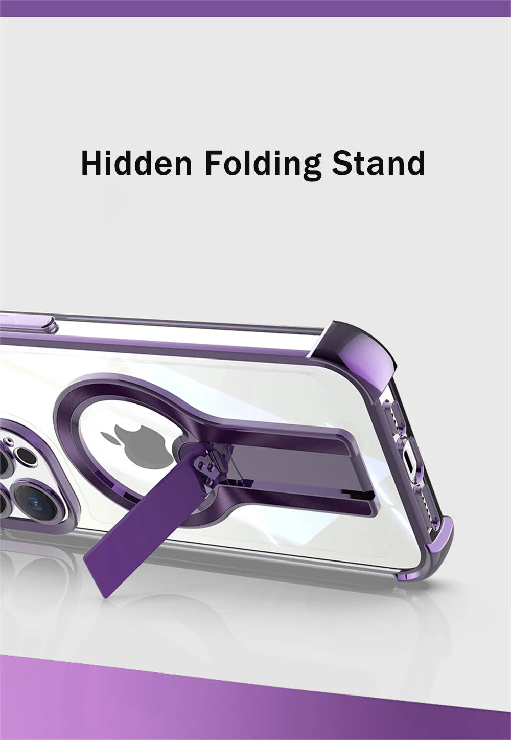 Transparent MagSafe Armor Case for iPhone with Stand