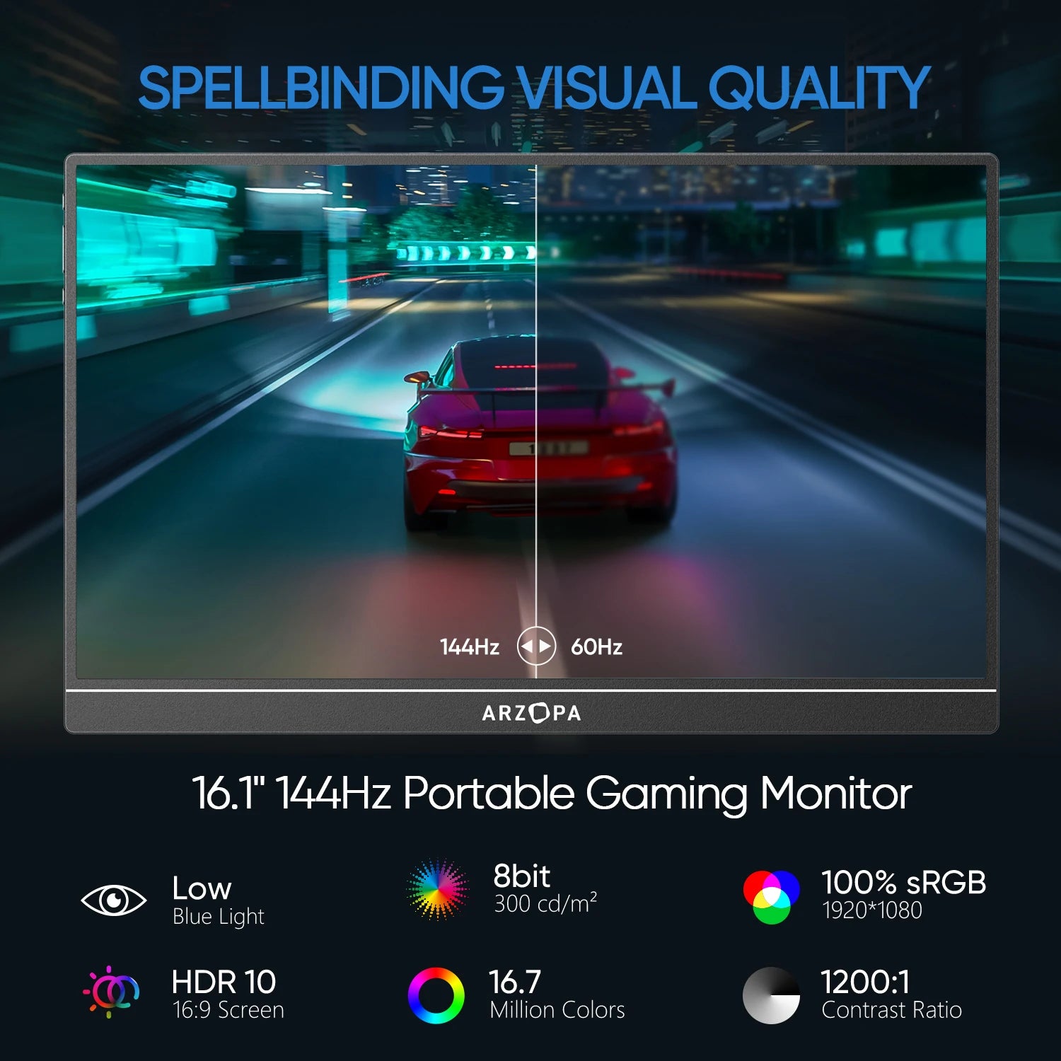 ARZOPA Z1FC Full HD 16.1" Portable Monitor with Integrated Stand