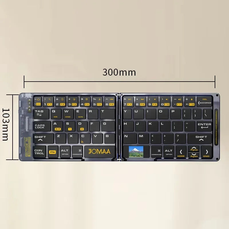 JOMAA Rechargeable Foldable Bluetooth Wireless Keyboard and Mouse