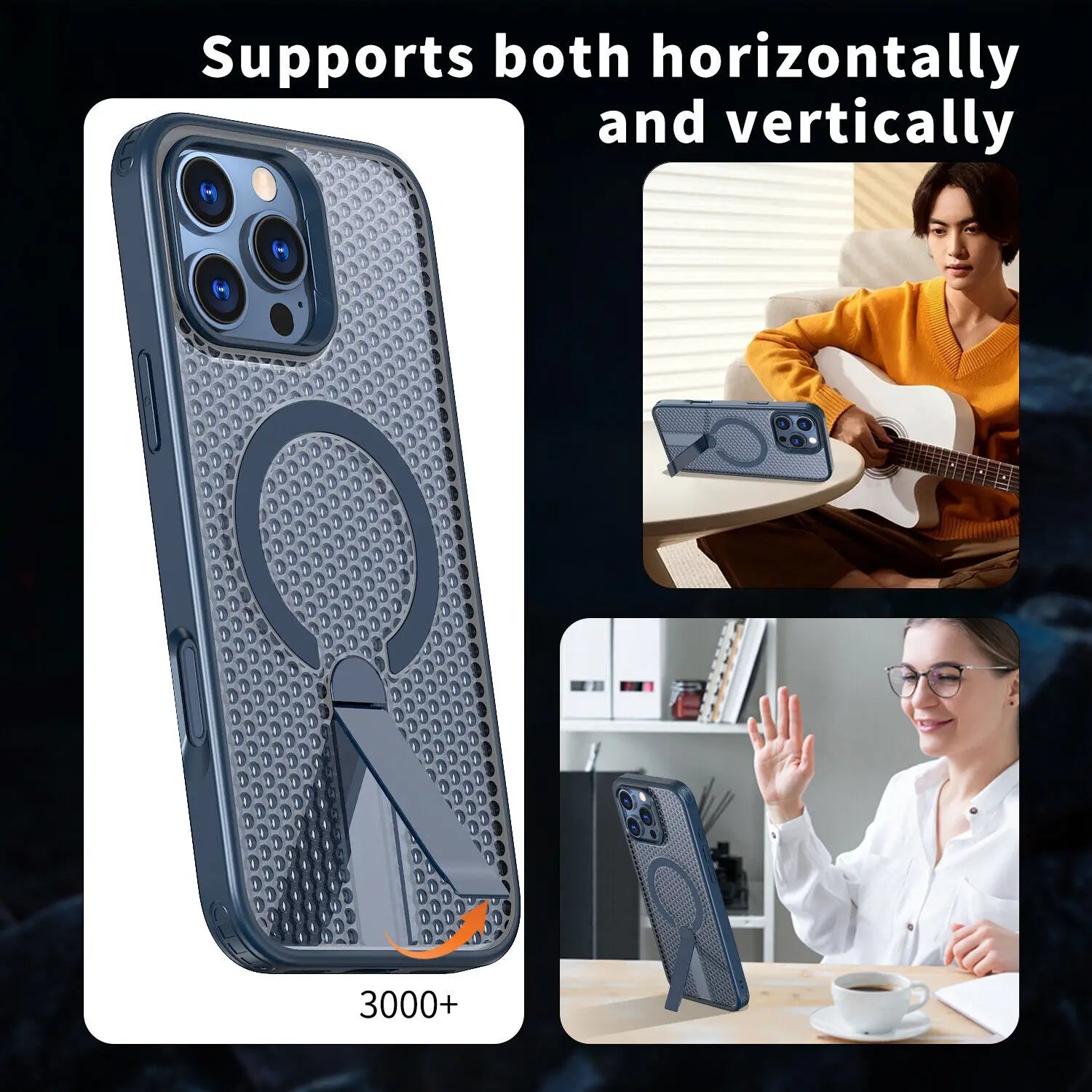 MagSafe Shockproof Cooling Case for iPhone with Stand