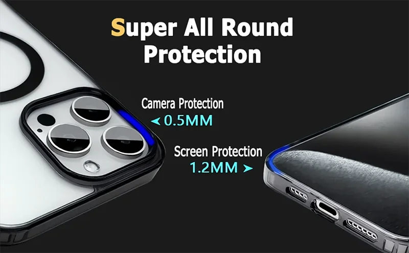 Transparent MagSafe Hybrid Matte Case for iPhone