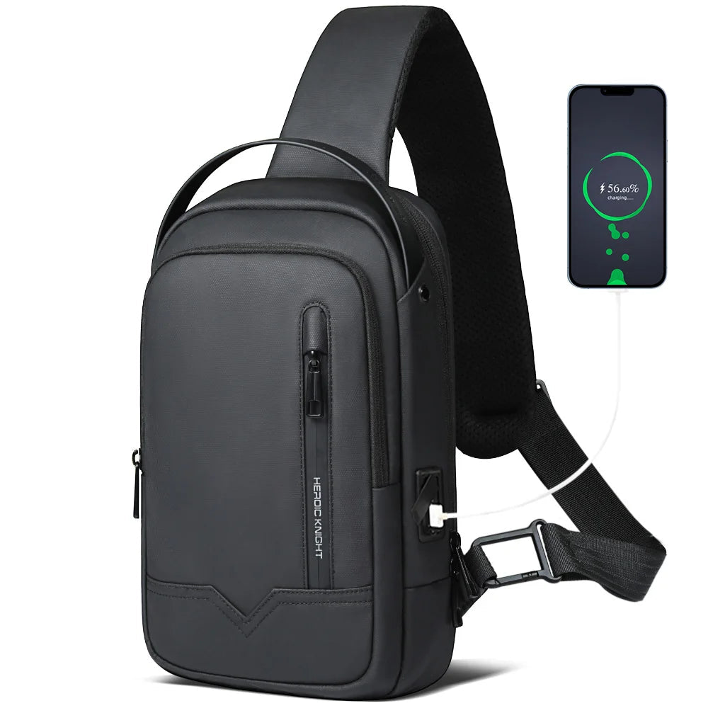 HEROIC KNIGHT 6188TB Multifunctional Chest Bag & Mini Backpack with USB Charger