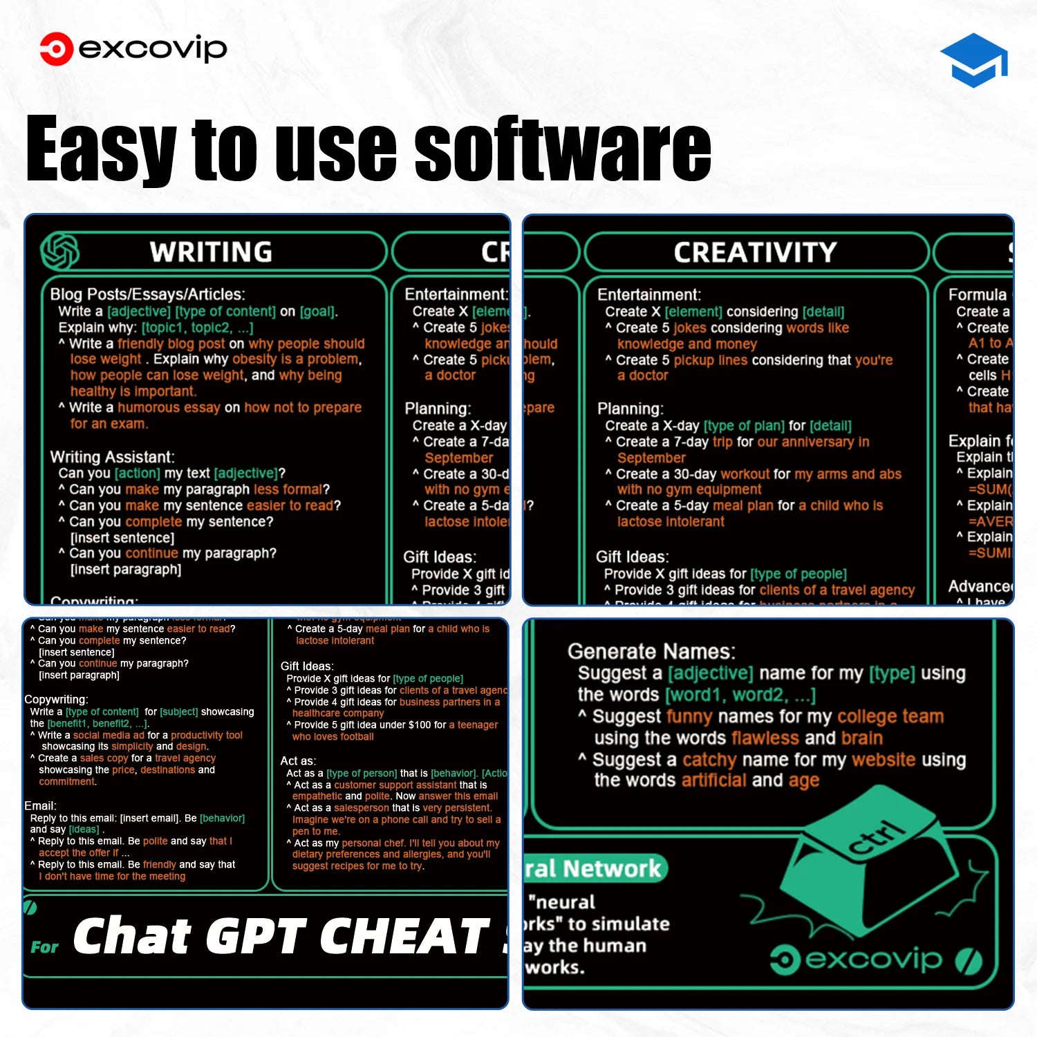 EXCO Non-Slip ChatGPT Desk Mat & Gaming Pad