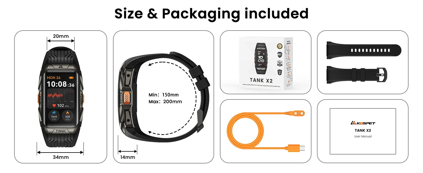 KOSPET Tank X2 1.64" AMOLED GPS Smart Watch