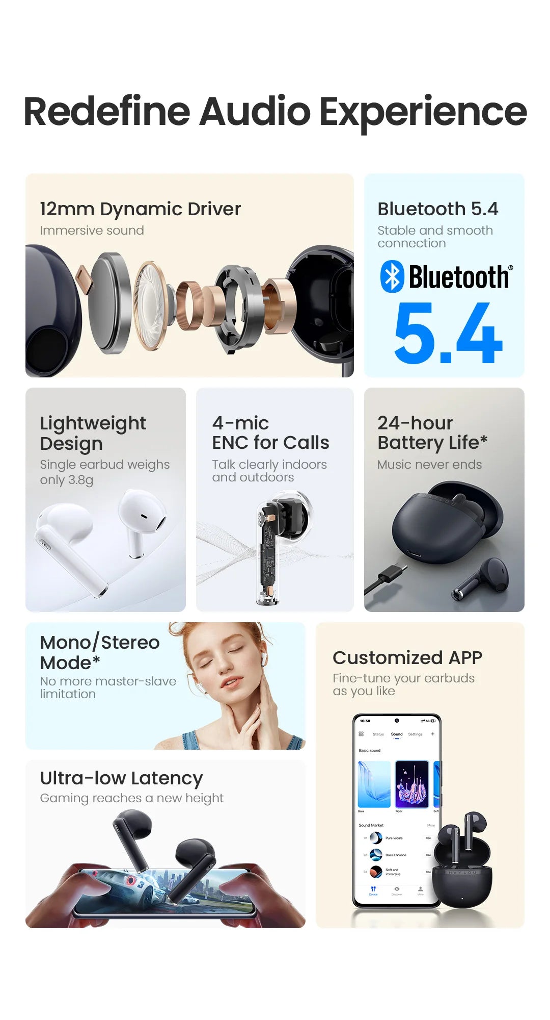 HAYLOU X1 Plus ENC Bluetooth Wireless Earphones
