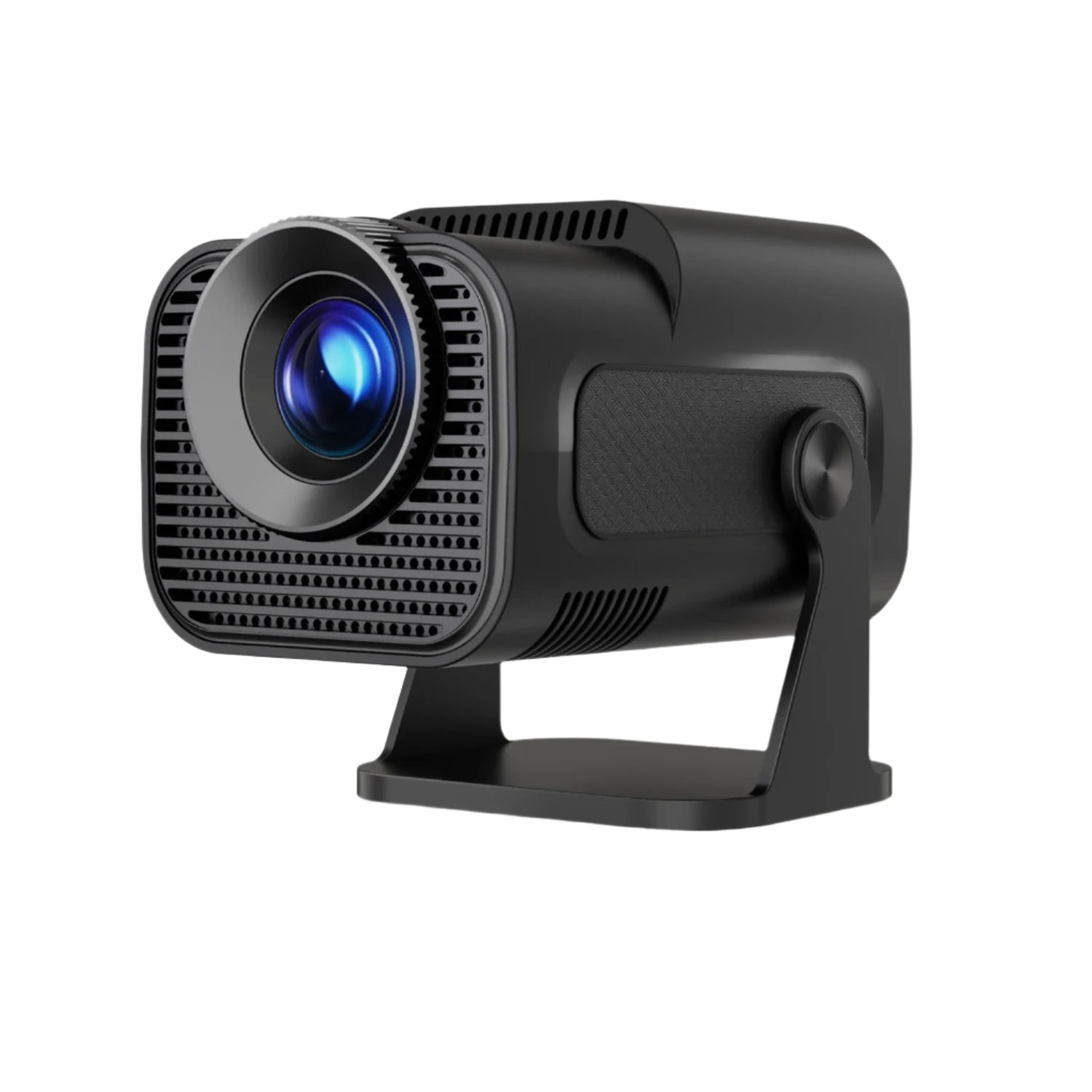 Black projector labeled 'HY320 Mini' on a white background