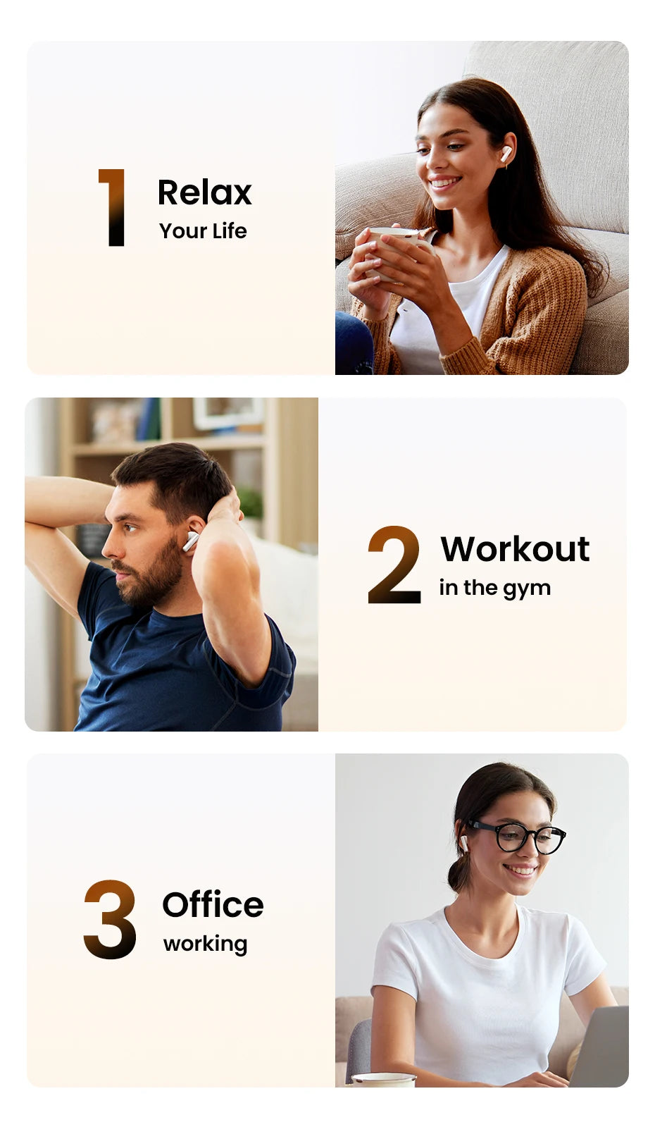 UGREEN T6s Hybrid Active Noise Cancelling Bluetooth Wireless Earbuds