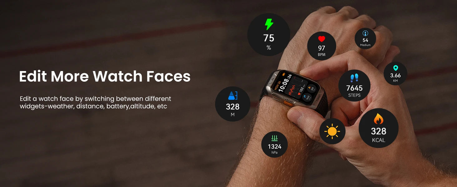 KOSPET Tank X2 Ultra 1.64" AMOLED GPS Smart Watch