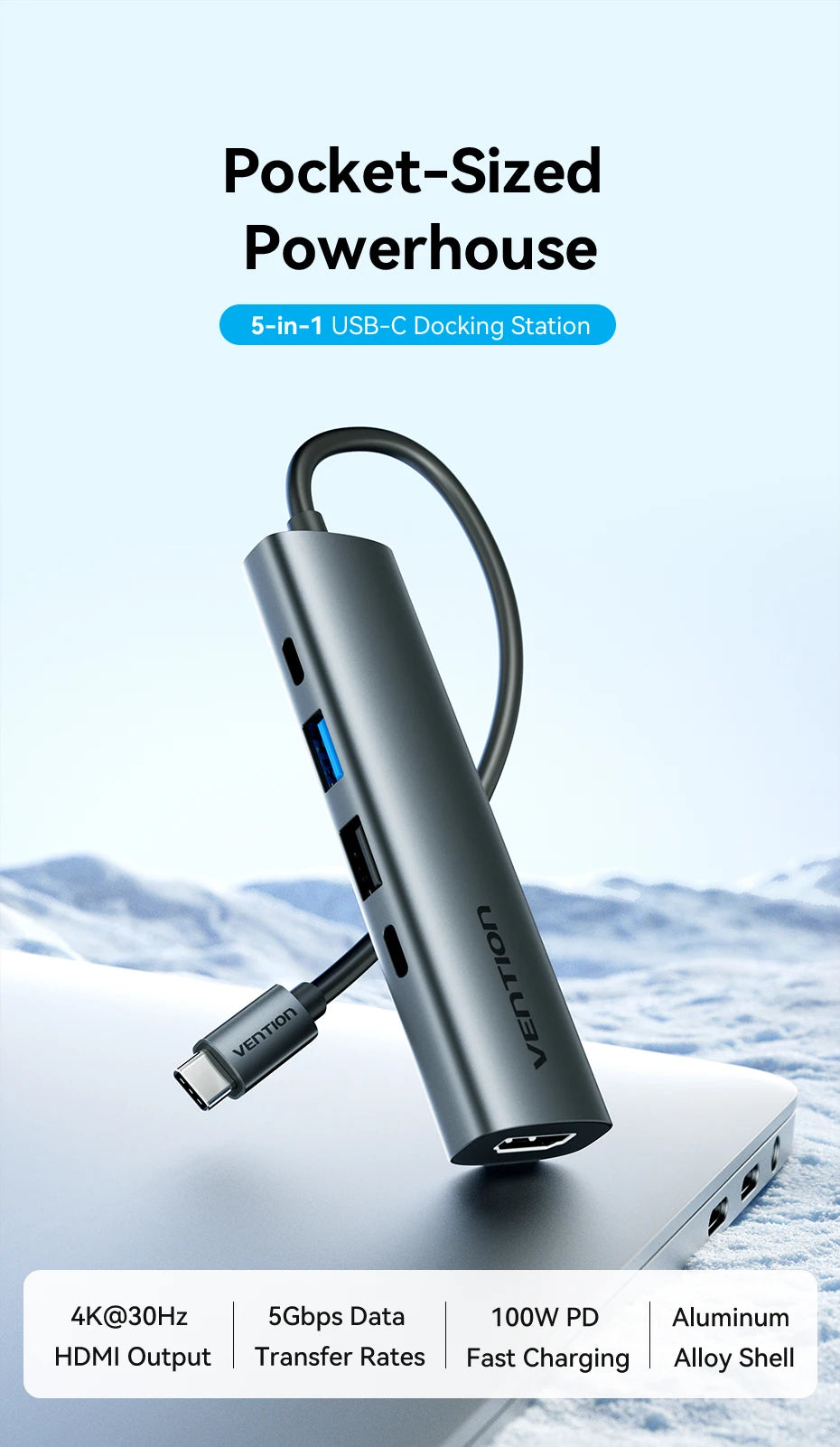 VENTION 5in1 Multiport Adapter and Docking Station