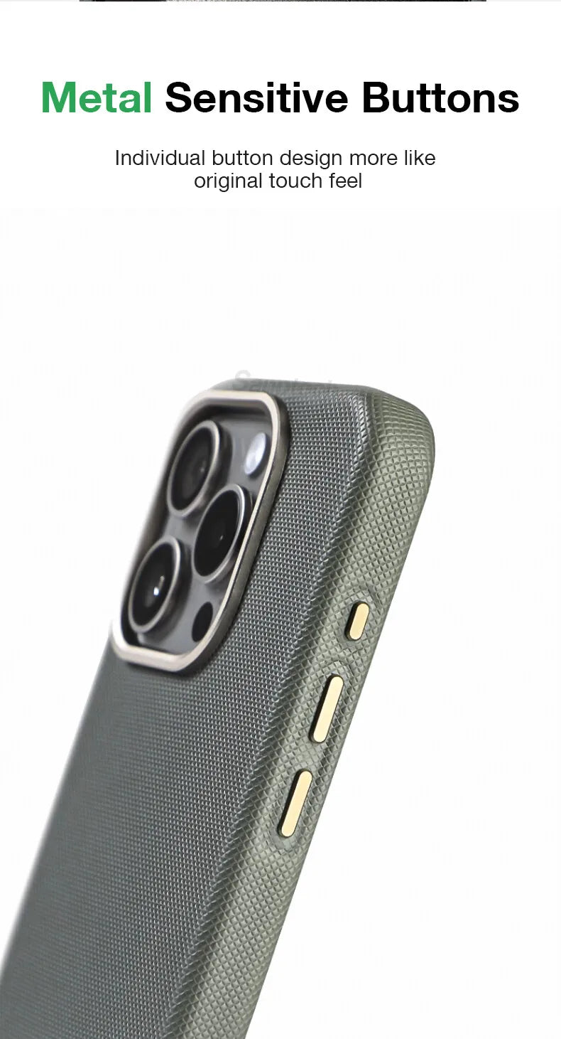 Leather Textured MagSafe Shockproof Case for Apple iPhone
