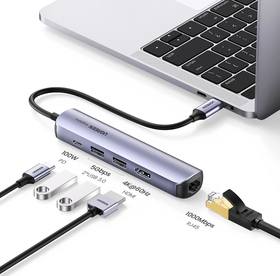 UGREEN 5in1 Multiport Adapter Type-C Connection Hub