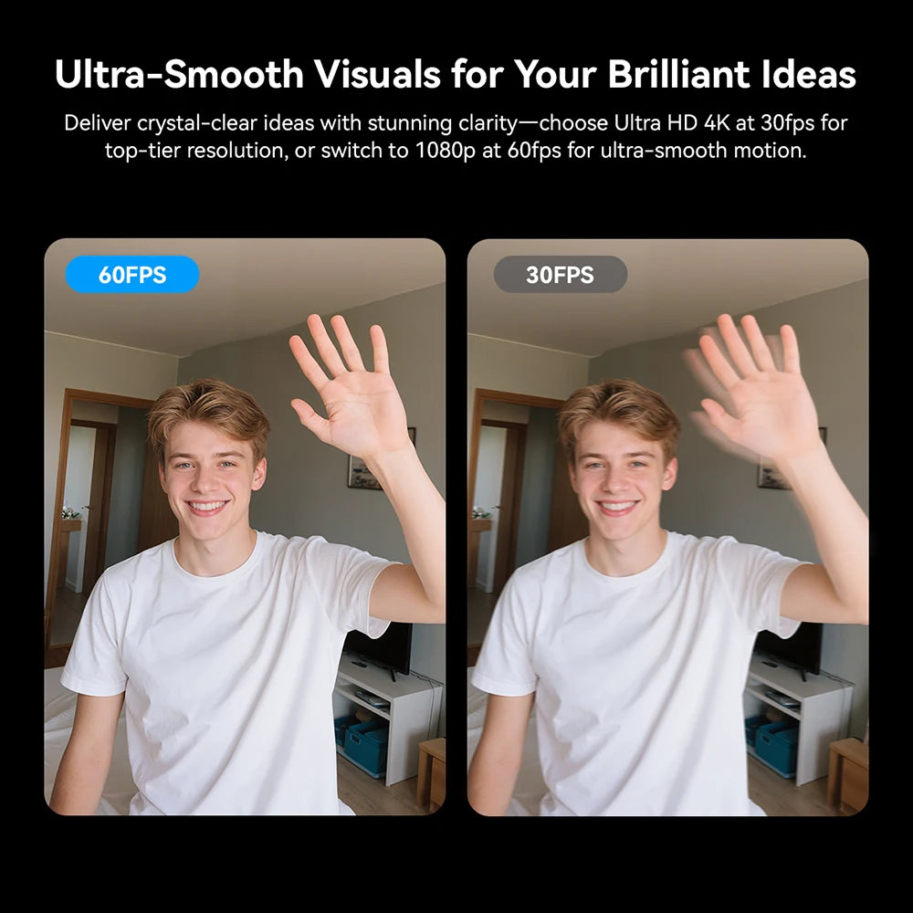 EMEET C60E 4K Dual Streaming Webcam with Tripod