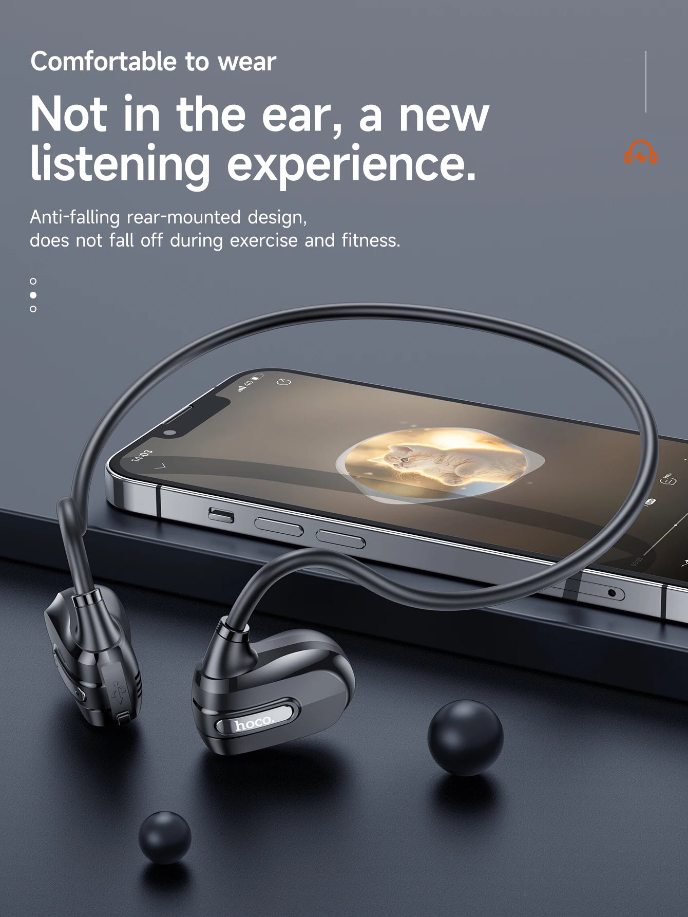 HOCO ES63 Neckband Bluetooth Wireless Open Ear Headphones