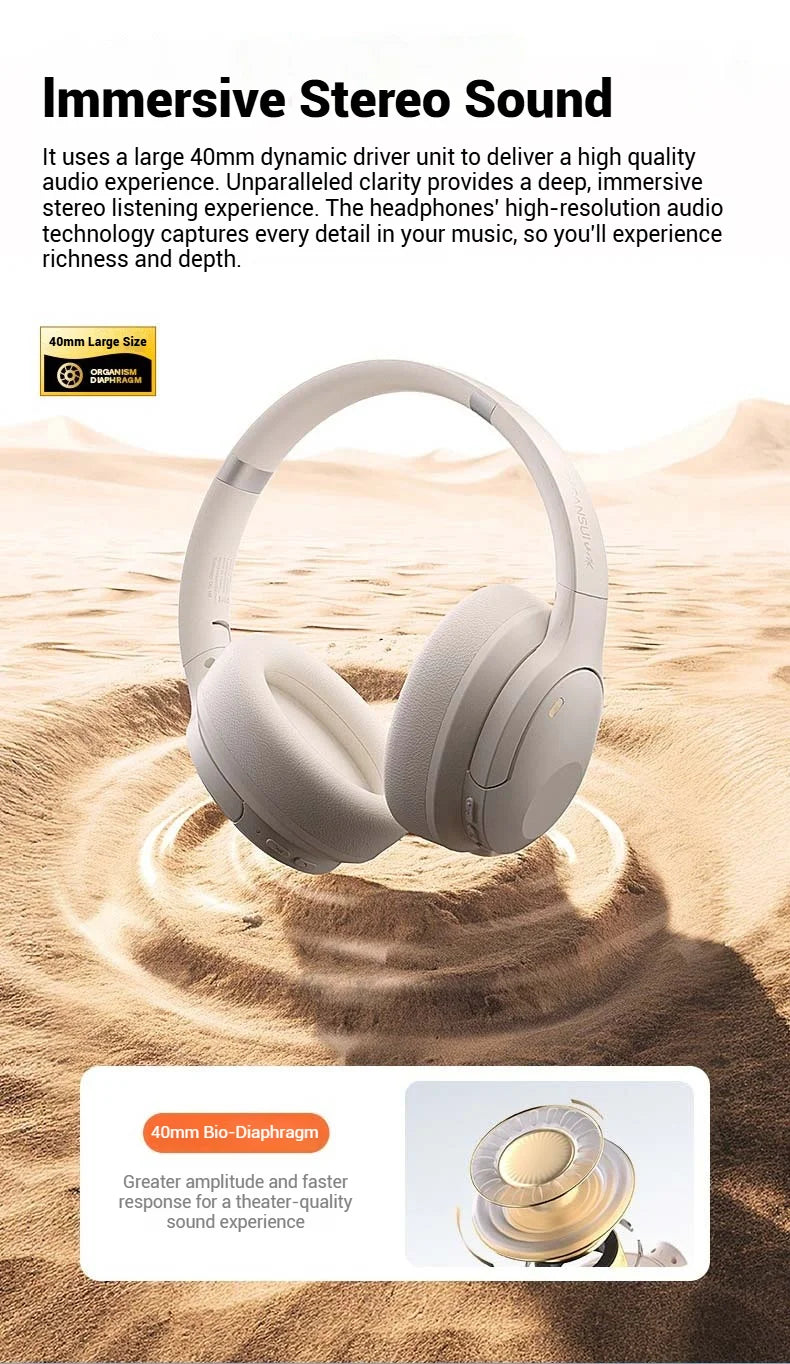SANSUI TD46 ANC Bluetooth Wireless Headphones