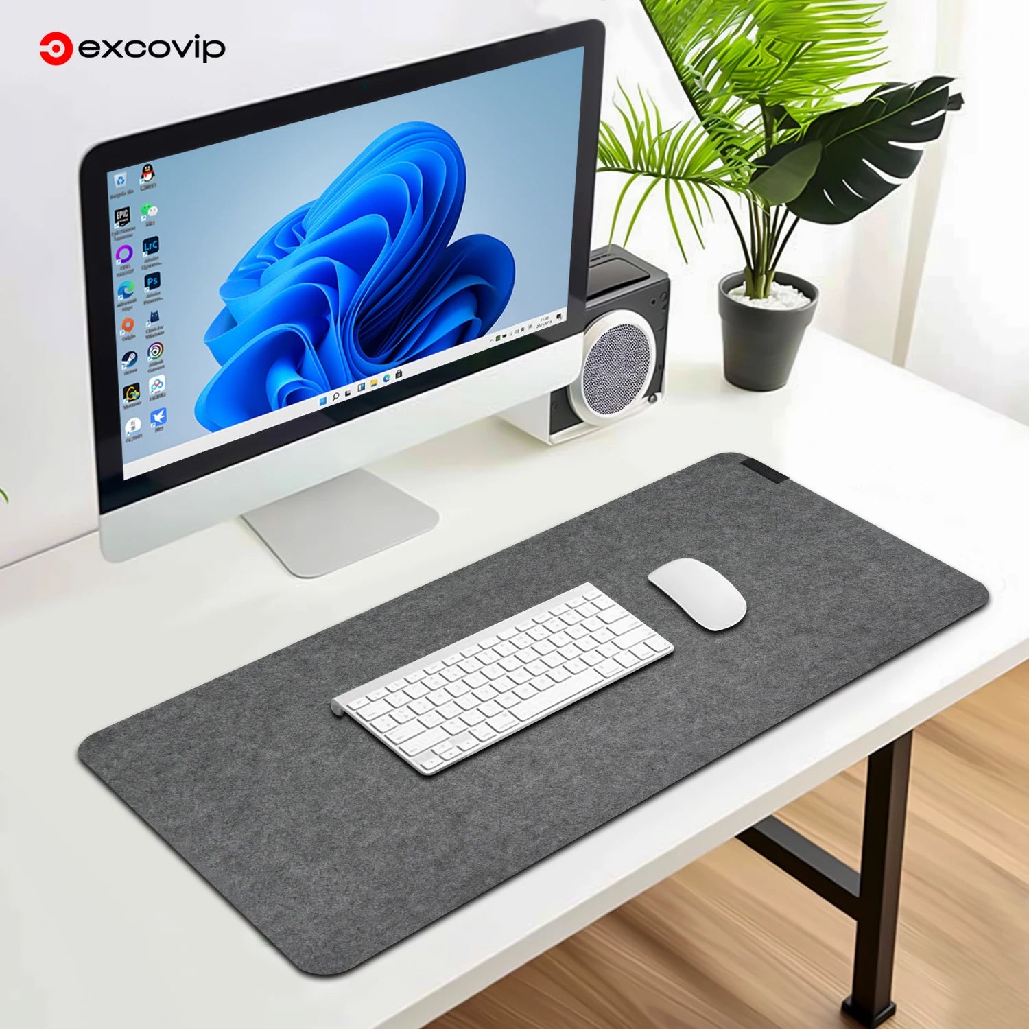 EXCO Large Non-Slip Felt Desk Mat & Gaming Pad