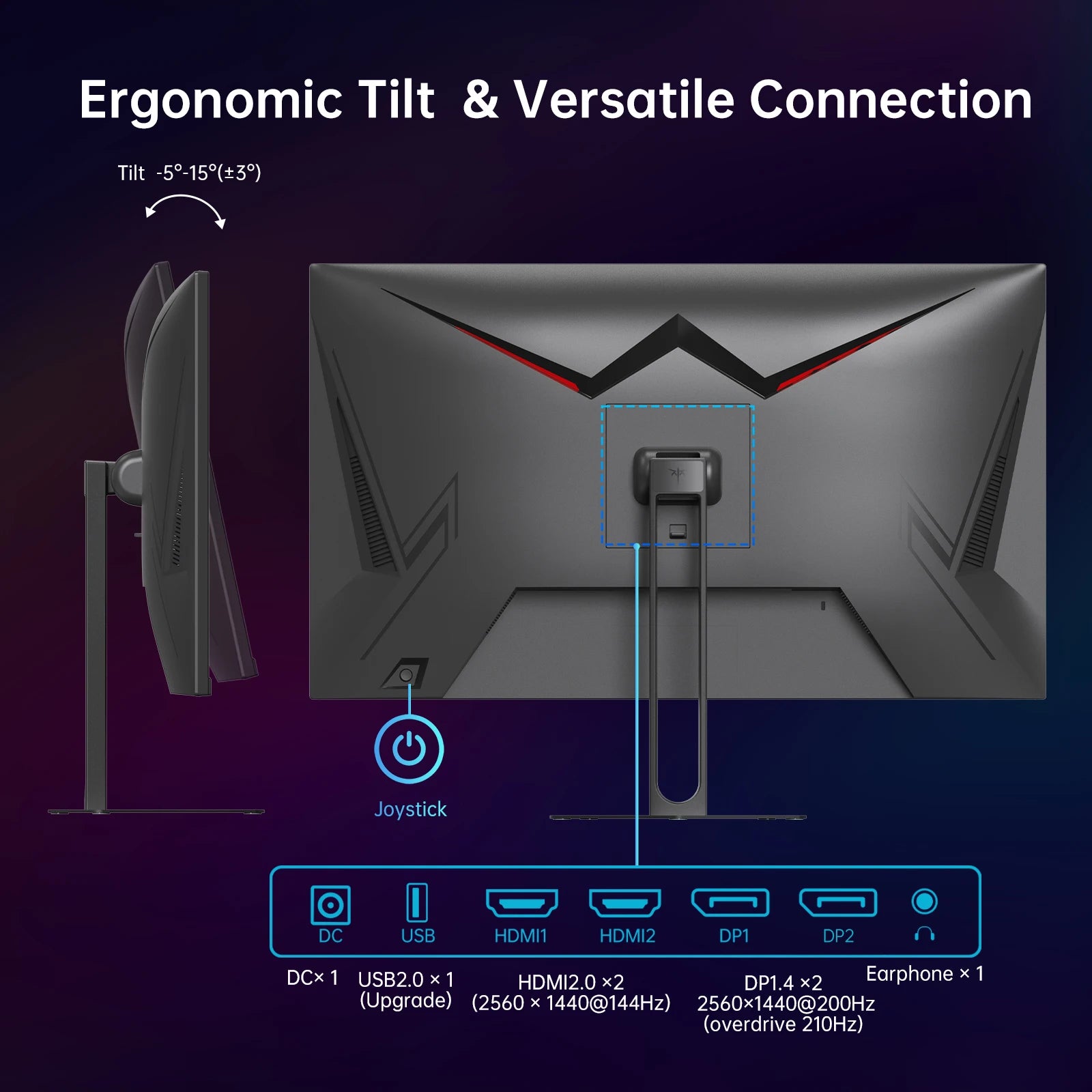 KTC 27" 210Hz 2K QHD Gaming Monitor - Black