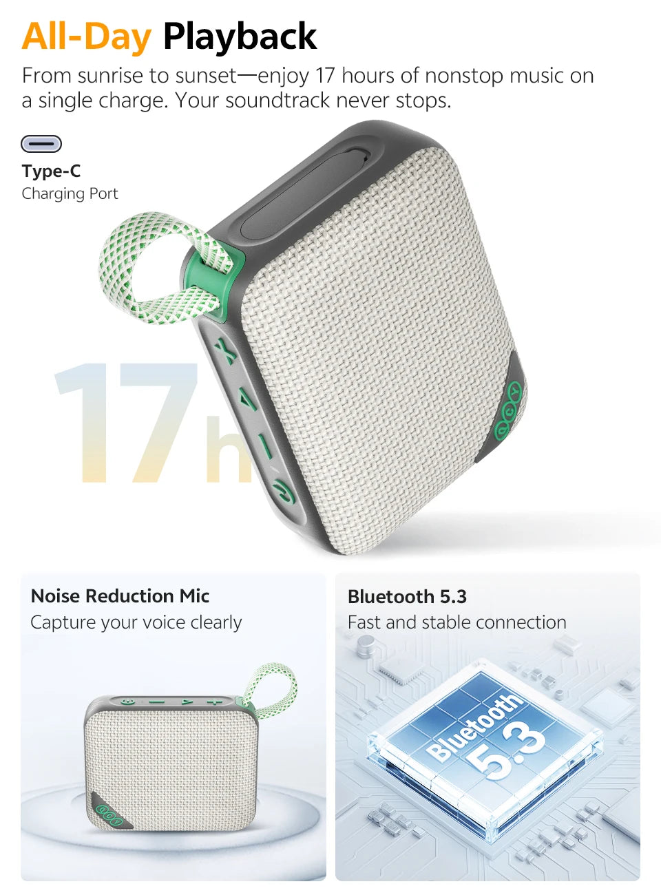 QCY SP2 Portable Mini Bluetooth Wireless Speaker
