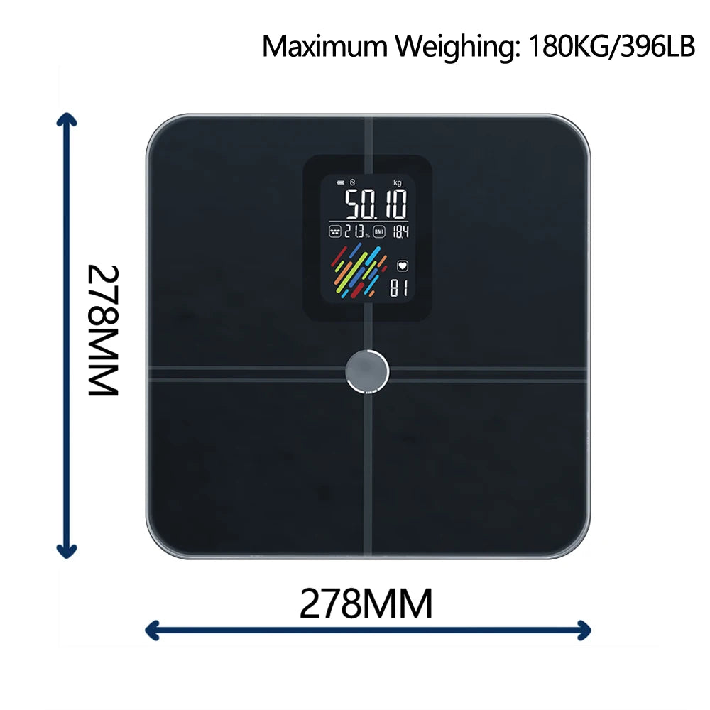 FITDAYS Bluetooth Smart Body Scales - Black