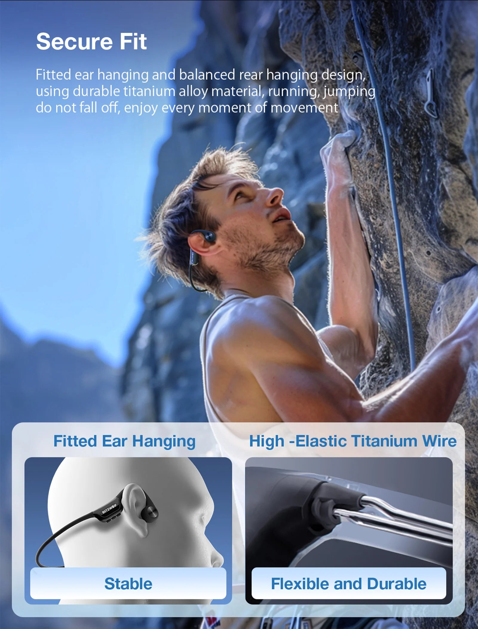 BLITZWOLF BW-BTS9 Bluetooth Wireless Bone Conduction Headphones