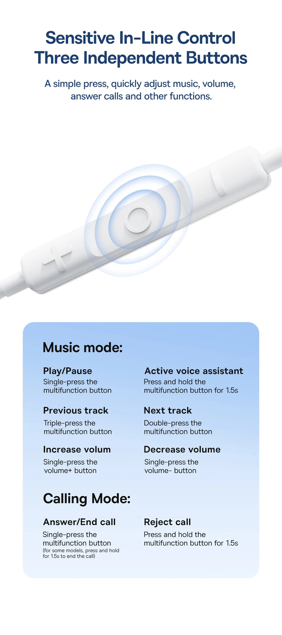 BASEUS Encok CZ19 In Ear Wired Earphones