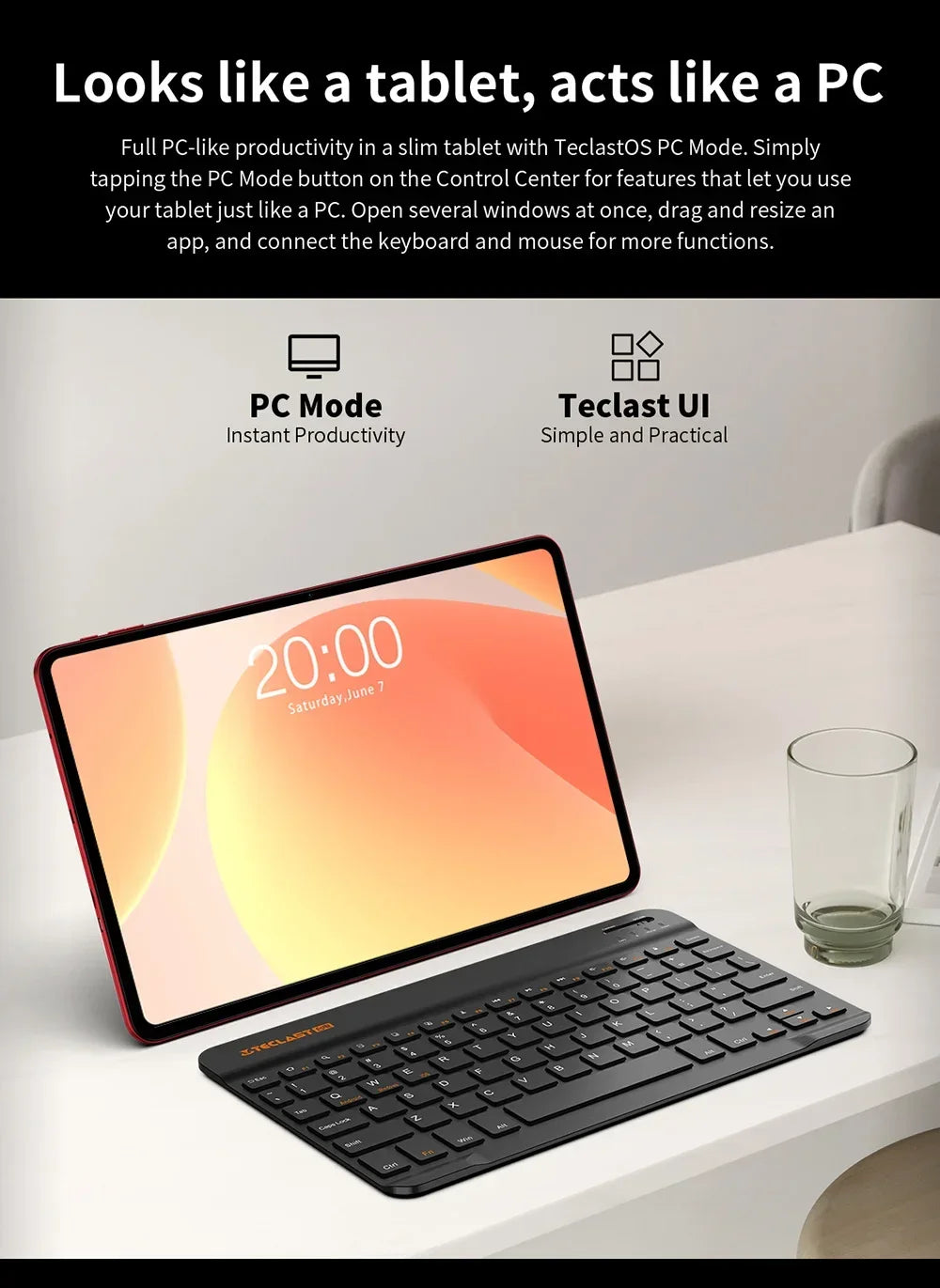 TECLAST P60 Ai 12" WiFi Android Tablet - 128GB, Red