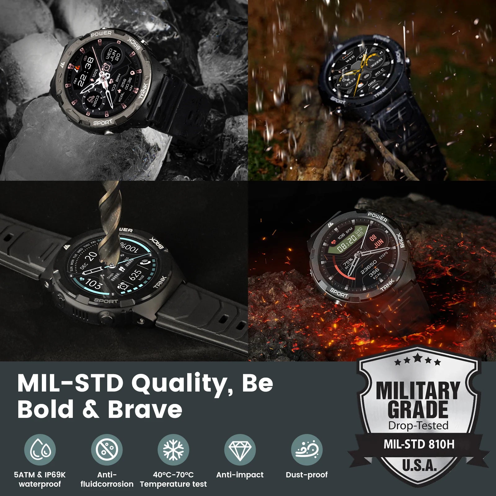 KOSPET Tank S1 1.30" AMOLED Smart Watch