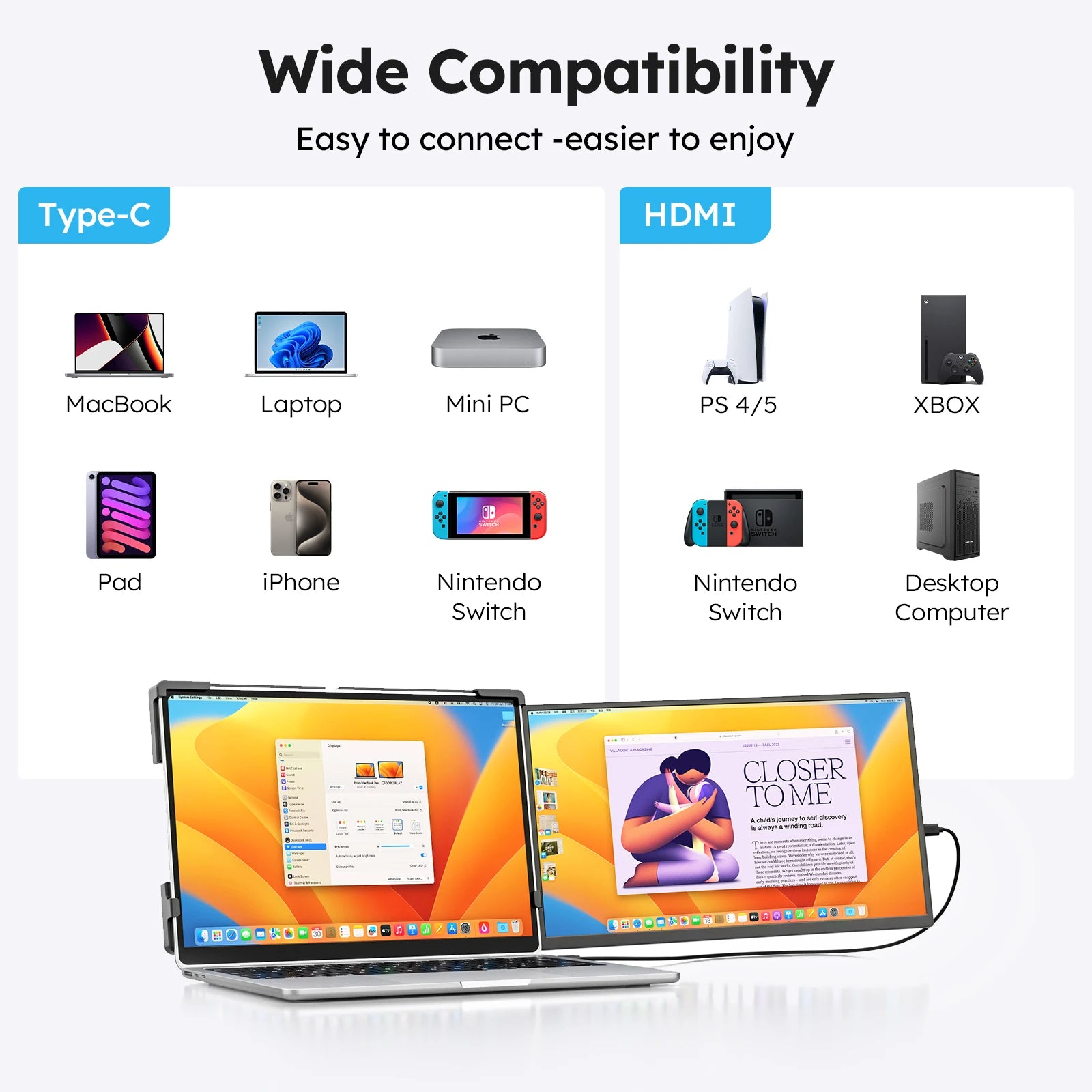 DOPESPLAY Full HD 15.6" IPS Portable Monitor and Laptop Screen Extender
