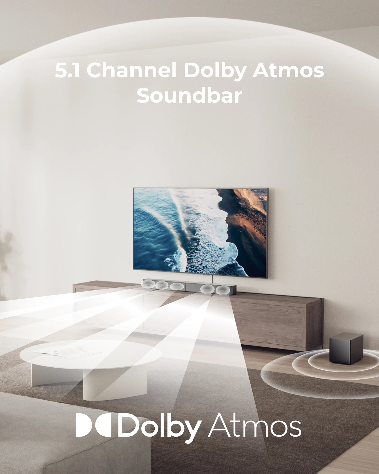 ULTIMEA Poseidon M60 Boom 5.1 340W Wireless Sound Bar with Dolby Atmos