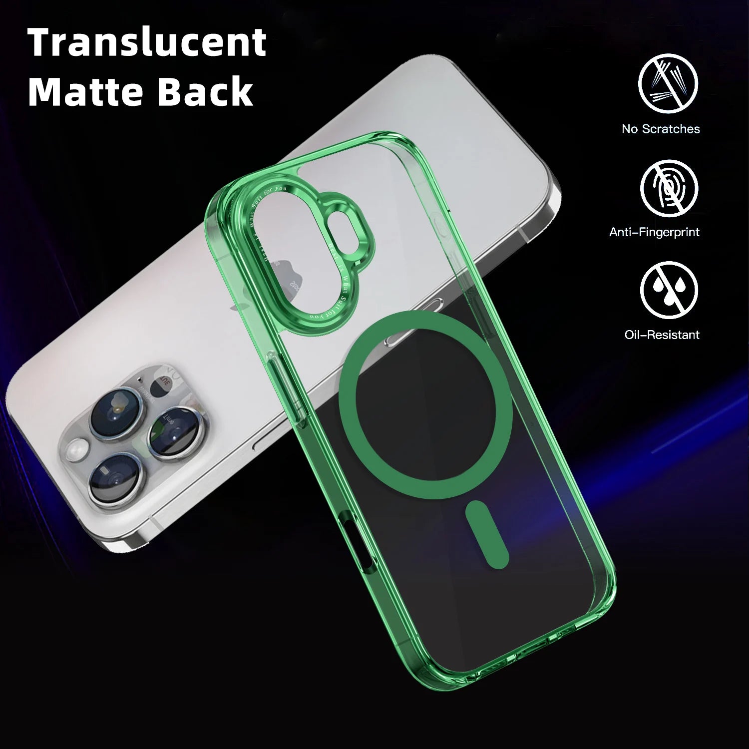 Translucent Magnetic Matte Case for Apple iPhone