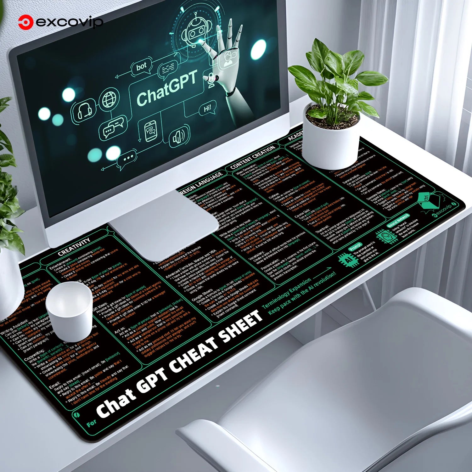 EXCO Non-Slip ChatGPT Desk Mat & Gaming Pad