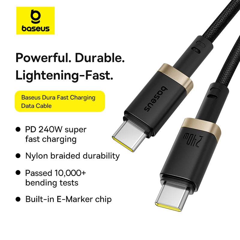 BASEUS Dura 240W Type-C to Type-C Charging and Data Cable