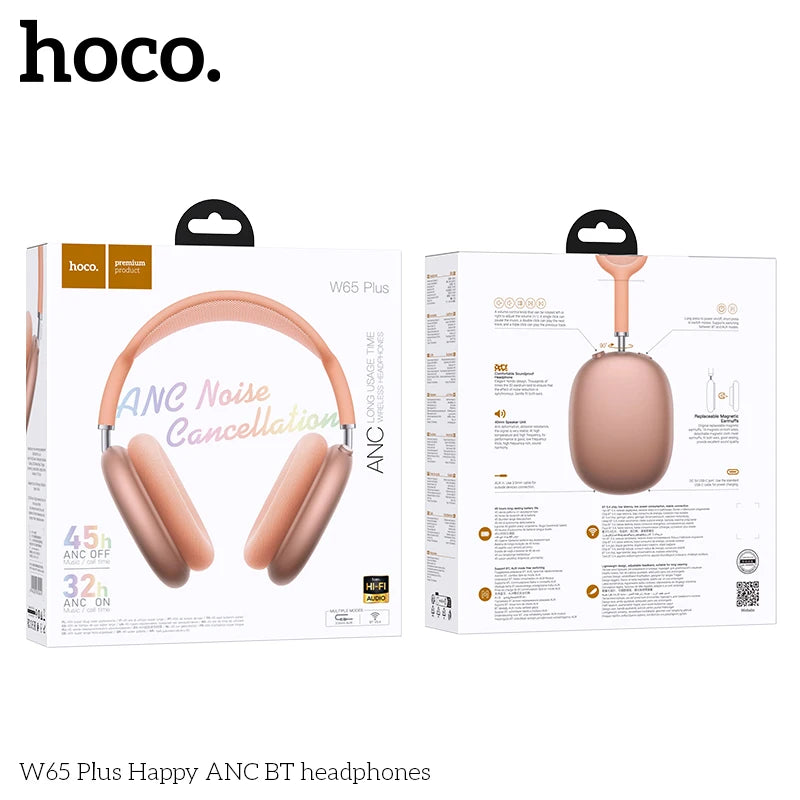 HOCO W65 Plus Noise Cancelling Bluetooth Wireless Headphones