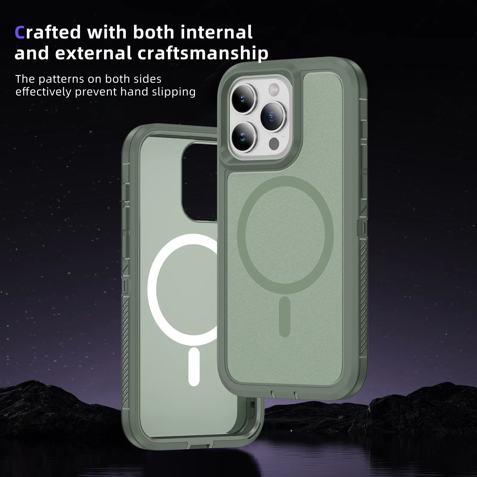 MagSafe Shockproof Double Layer Matte Case for iPhone