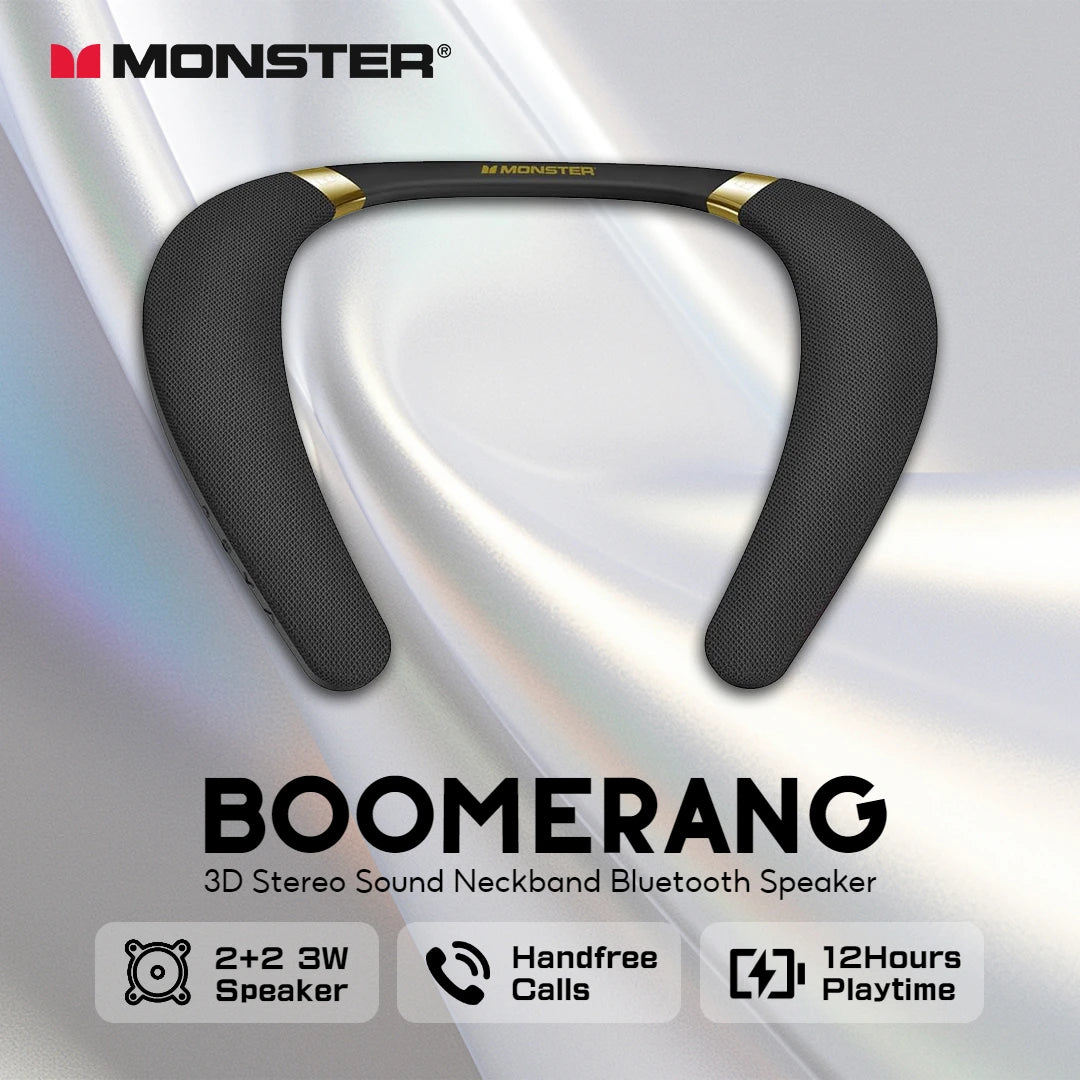MONSTER Boomerang Portable Bluetooth Wireless Neckband Speaker
