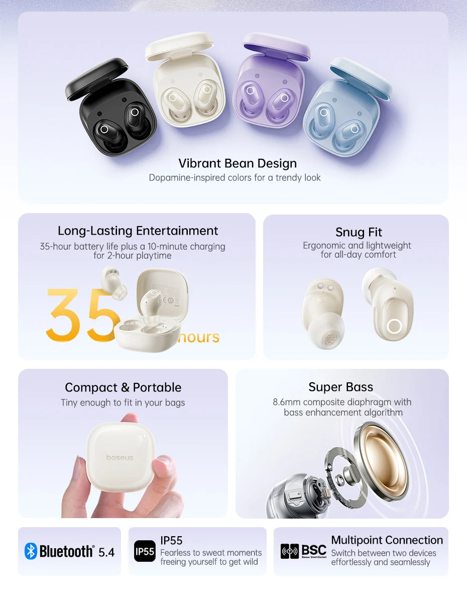 BASEUS Bass BD1 Bluetooth Wireless Earbuds