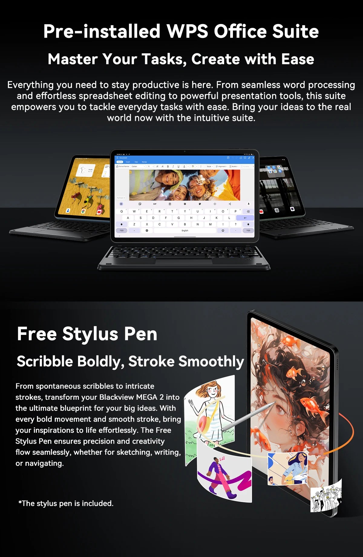 BLACKVIEW Mega 2 12" 4G Android Tablet - 256GB
