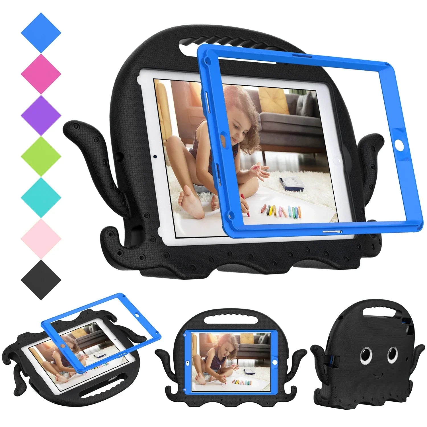 Octopus Shockproof and Protective iPad Case for Kids